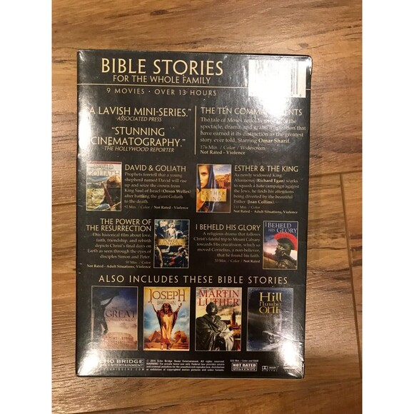 The Ten Commandments 3-Hr Mini-Series 9-Movie Bible Story Collection DVD Set NEW - Picture 2 of 3